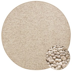 Svetlohnedý okrúhly koberec ø 200 cm Wolly – BT Carpet