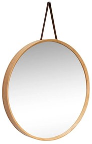 Nástenné zrkadlo s bambusovým rámom ø 60 cm Mood – Hübsch