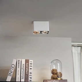 Dizajnový prisadený reflektor biely GU10 70 mm 2-svetelný otočný a naklápací - Vox