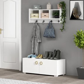 Nástenný vešiak STAR 35x76 cm biela