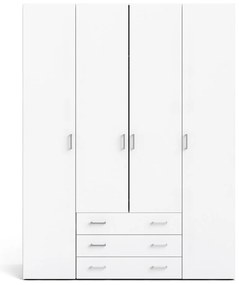 Biela šatníková skriňa 154x200 cm Space – Tvilum