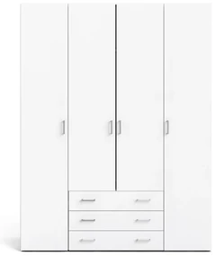 Biela šatníková skriňa 154x200 cm Space – Tvilum