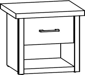 Nočný stolík Luca, dub/bielená pínia