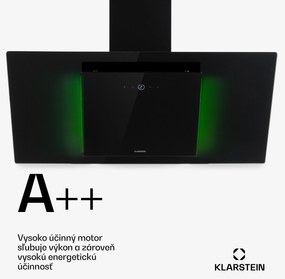 Klarstein Eleonora 90, digestor, 90 cm, nastenný, 426 m³/h, dotykový panel, LED, A++, čierny