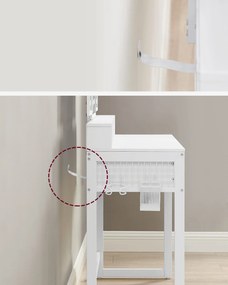 Dekorstudio Biely toaletný stolík s taburetkou - RVT004W14