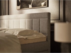 Sivá boxspring posteľ s úložným priestorom 180x200 cm Caya – Maison de Rêve