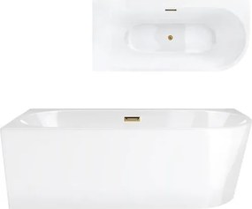 Rohová vaňa Corsan Intero 150 x 74, ľavostranná montáž, zlatá zátka
