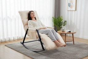 Hojdacie kreslo s 5-stupňovým nastavením, polstrovaná, biela