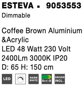 LED luster Esteva 65 hnedá