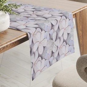 Biante Dekoračný behúň na stôl PML-032 Designové kvety na sivom 45x140 cm