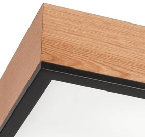 Stropné svietidlo OAK SQUARE 2xE27/15W/230V 31x31 cm dub/čierna