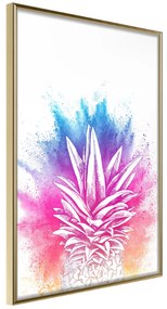 Artgeist Plagát - Colourful Pineapple [Poster] Veľkosť: 30x45, Verzia: Zlatý rám