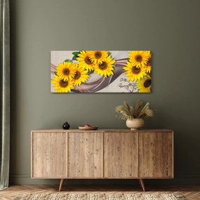 Obraz - Žiariace kvety slnečníc (120x50 cm)
