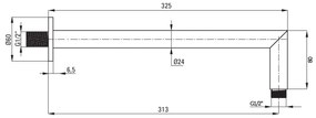 Deante Alpinia, podomietová sprchová sada s dažďovou nerezovou hlavicou 250x250 mm, chrómová, DEA-NAC_09LP