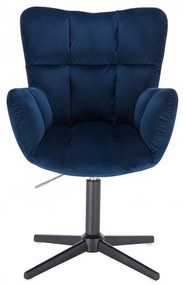 LuxuryForm DESIGN Kreslo AURORA VELUR na čiernom kríži - modré