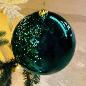 DECOLED Plastová guľa, priemer 20 cm, pávia zelená, lesklá, UV