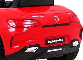 Ramiz Mercedes Benz GT batéria pre deti Červená + diaľkové ovládanie + pomalý štart + MP3 LED