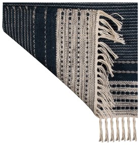 Tmavomodrý obojstranný vonkajší koberec z recyklovaného plastu Green Decore Civil, 80 x 180 cm