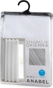ZÁCLONA NA KRÚŽKOCH ANABEL 140X260 CM BIELA