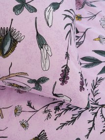 Bavlnená obliečka na vankúš Renforcé 70 × 90 cm – Herbár púdrový