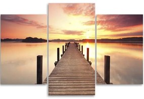 Gario Obraz na plátne Západ slnka nad mólom - 3 dielny Rozmery: 60 x 40 cm