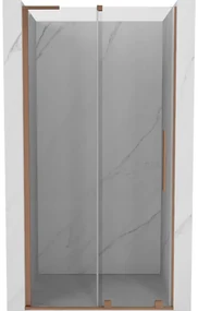Mexen Velar L, posuvné sprchové dvere do otvoru 110 cm, 8mm číre sklo, medená matná, 871-110-003-01-65