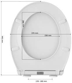 Gamma Porto, toaletné WC sedátko 445x370mm z polypropylénu s pomalým zatváraním, biela, GMA-PORTO