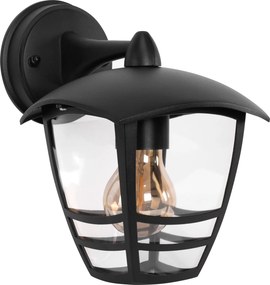 Toolight Toolight, JNH037-1G, vonkajšie nástenné svietidlo v tvare lampáša, 1×E27, IP44, čierna matná, OSW-56223