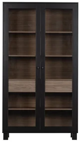 Čierna vitrína z borovicového dreva 110x200 cm Goos – WOOOD
