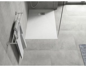 Mexen Hugo, obdĺžniková sprchová vanička SMC 130 x 90 cm, biela, oceľová krytka, 42109013-X
