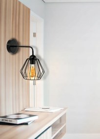 Nástenná lampa 1x E27 LOFT edison LED nad zrkadlo, drôtená guľa