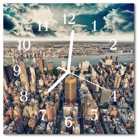 Nástenné sklenené hodiny New york 30x30 cm
