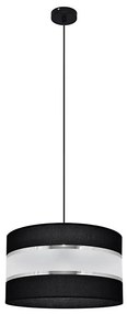Luster na lanku HELEN 1xE27/15W/230V pr. 35 cm čierna/strieborná