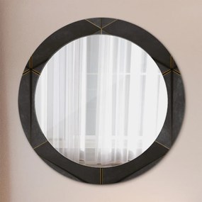 Okrúhle ozdobné zrkadlo na stenu Sivé trojuholníky fi 70 cm