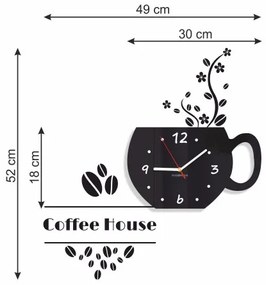Coffee House dekoračné hodiny do kuchyne fialová