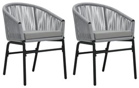 Záhradné stoličky 2 ks, antracitové, PE ratan