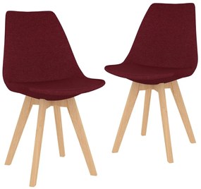 Jedálenské stoličky 2 ks, vínovo červené, látka 324169
