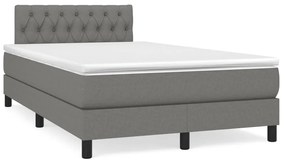 Boxspring posteľ s matracom, tmavosivá 120x190 cm, látka 3269745