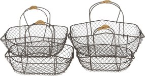Set 4 drôtených košíkov s ušami Filaire - 38 * 28 * 15 * 36/34 * 23 * 32/31 * 20 * 27/27 * 17 * 24 cm