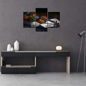 Obraz - Ruže a husle (90x60 cm)