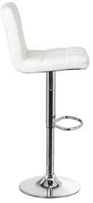 Biele barové stoličky s nastaviteľnou výškou z imitácie kože v súprave 2 ks (výška sedadla 93 cm) – Casa Selección