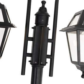 Klasická vonkajšia lampa čierna 235 cm 2-svetlo IP44 - Berta