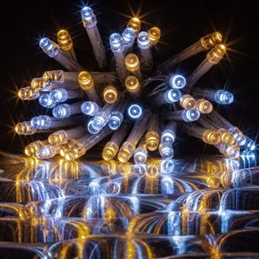 VOLTRONIC svetelný dážď 15 m, 600 LED, teplá a studená biela