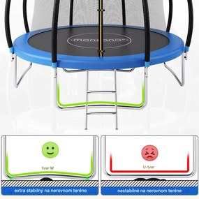 InternetovaZahrada Trampolína Ø244 cm s bezpečnostnou sieťou vo vnútri