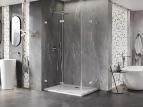 Mexen Lunar-F Duo, skladací sprchový kút 100 x 75 cm, 8mm číre sklo, chrómový profil, 836-100L-075P-01-00