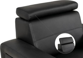 Kožené kreslo LUCIO, čierna (čierne prešitie)