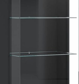 Vysoká vitrína Campania 60 cm, biela/antracit, pravá