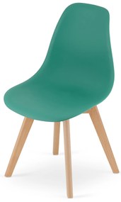 Zelená stolička KITO s bukovými nohami