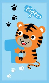 Dětský bavlněný ručník KIDS Tygřík 30x50 cm modrý