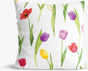 Goldea dekoračná obliečka na vankúš - farebné tulipány 50 x 50 cm